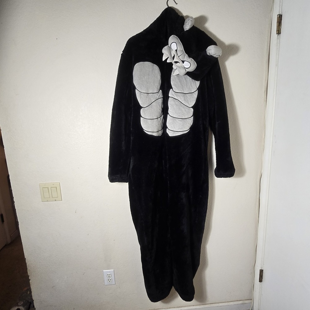 Gorilla One Piece Costume Union Suit Faux Fur Hooded Adult XL Worn 1 Time